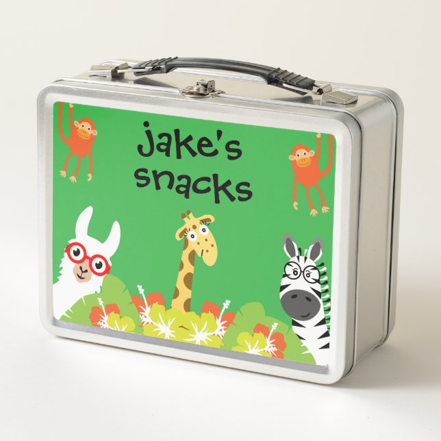 Kinder Safari Metall Brotdose (Vorderseite)