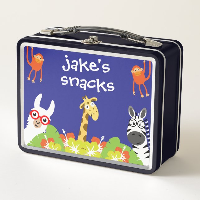 Kinder Safari Metall Brotdose (Vorderseite)