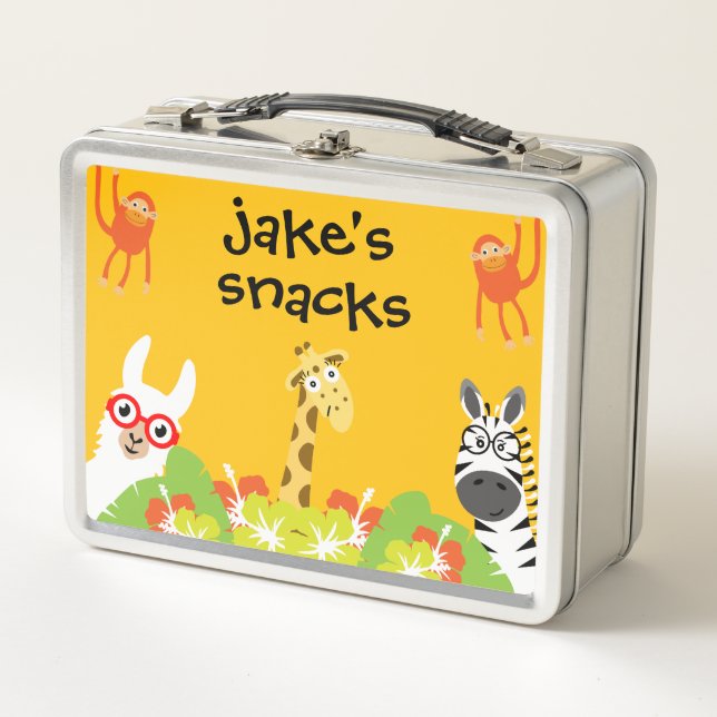 Kinder Safari Metall Brotdose (Vorderseite)