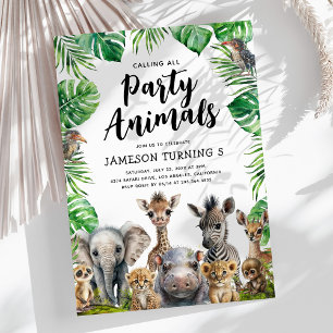Kinder Safari Party Tiere Geburtstag Einladung