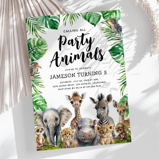 Kinder Safari Party Tiere Geburtstag Einladung