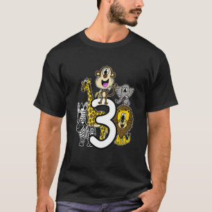 Kinder Safari Zoo Tiere 3 Jahre alt LöwenGiraffe E T-Shirt