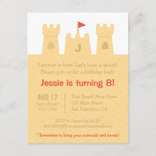 Kinder Sandcasts Beach Geburtstagsparty Einladung