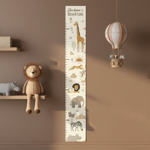 Kinder Savanne-Sonnenaufgang-Safari-Wachstumsdiagr Poster