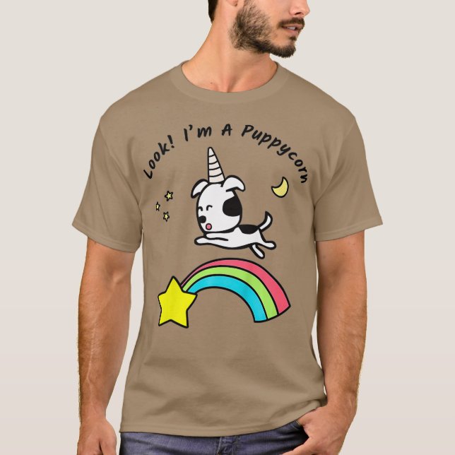 Kinder schauen im Puppycorn T-Shirt (Vorderseite)