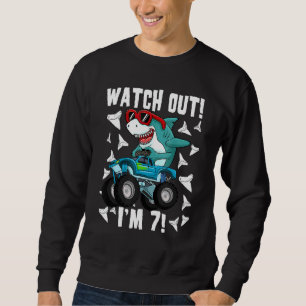 Kinder schauen Welt im 7. Geburtstag 7 Jahre alt Sweatshirt