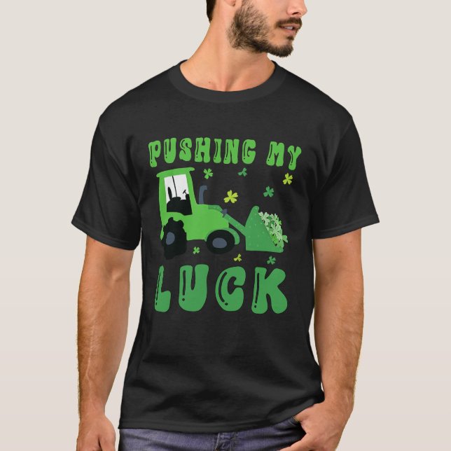 Kinder schieben mein Glück Traktor St. Patricks Ta T-Shirt (Vorderseite)