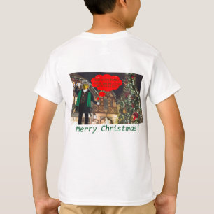 Kinder schlagen. Frohe Weihnachten. T-Shirt
