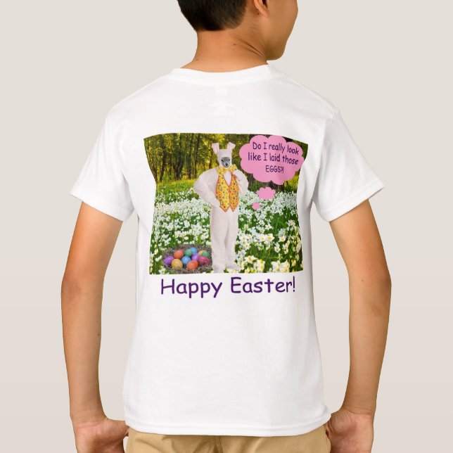 Kinder schlagen. Happy Oaster. klipspringt/sonnig T-Shirt (Rückseite)