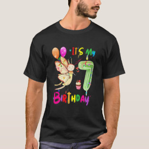 Kinder Schmetterling Geburtstag Mein 7. Geburtstag T-Shirt