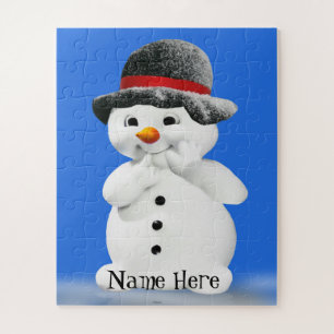Kinder-Schneemann-Puzzle mit personalisiertem Name Puzzle