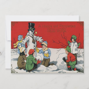 Kinder Schneemann Winter Schnee