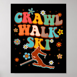 Kinder Schneeschuhwandern Langlauf Wintersport Poster