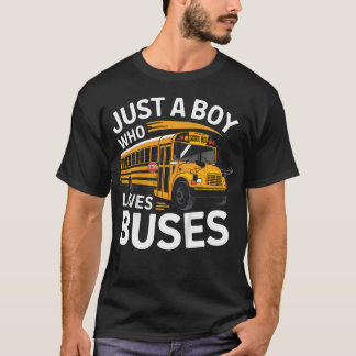 Kinder-Schulbus-Kostüm, nur ein Junge, der Busse l T-Shirt