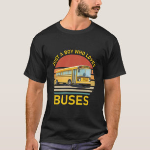 Kinder Schulbuskostüm Nur ein Junge, der Busse Lie T-Shirt