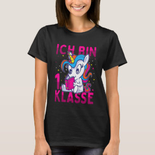 Kinder Schule Ich bin 1. Klasse farbenfroh Unicorn T-Shirt