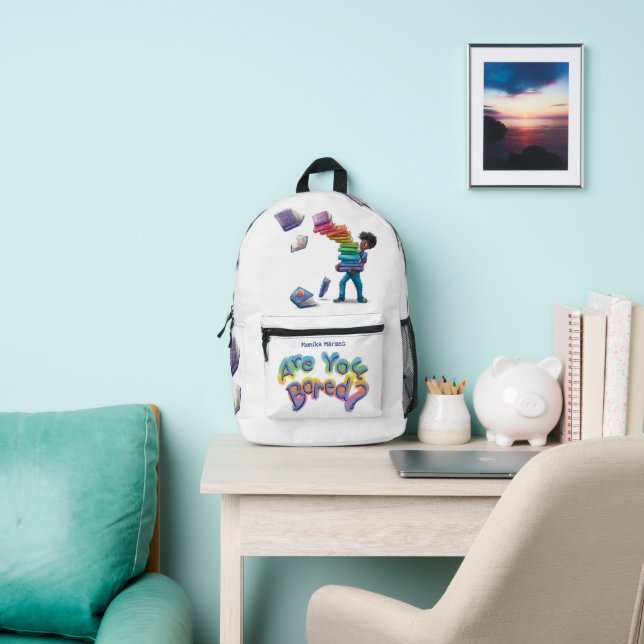 Kinder Schulrucksack | Bist du gelangweilt? Kunst Bedruckter Rucksack (InSitu)