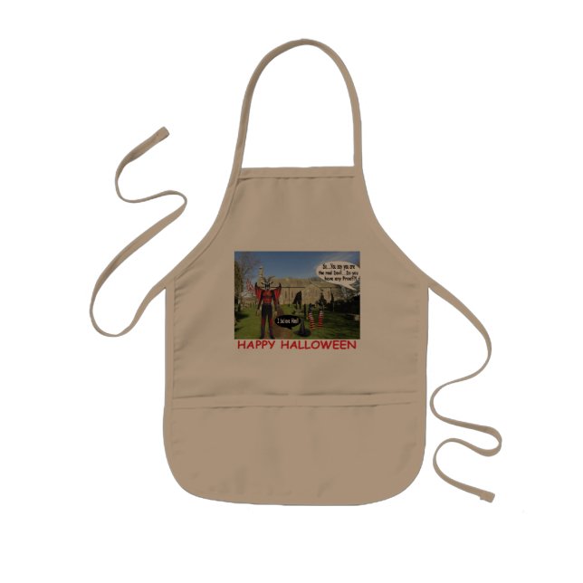 Kinder Schürze. Happy Halloween, Hexenkatze Kinderschürze (Vorne)