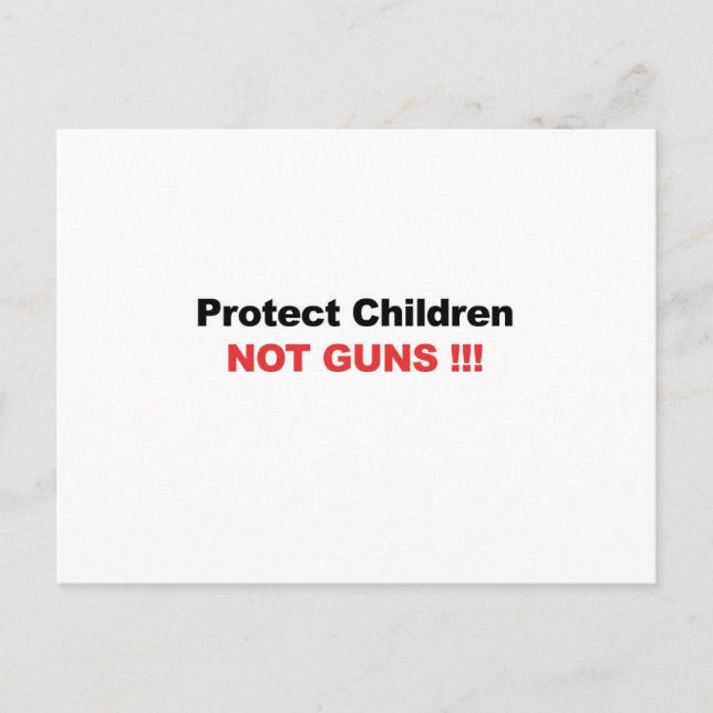 Kinder schützen, keine Waffen Postkarte (Vorderseite)