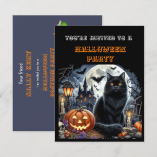 Kinder Schwarzes Halloween-Kostüm Party-Einladung