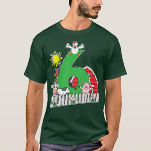 Kinder Sechste 6. Geburtstagsfarm Tier Lover Kuh S T-Shirt