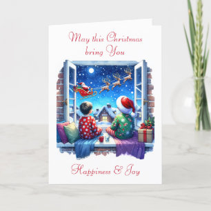 Kinder sehen Weihnachten am Heiligen Abend