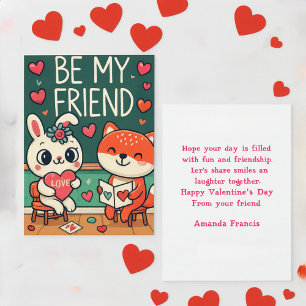 Kinder seien meine Freunde Valentinstag  Mitteilungskarte