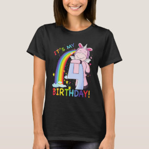 Kinder sein 4. Geburtstag Einhorn 4 Jahre alt Gebu T-Shirt