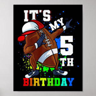 Kinder sein 5. Geburtstag, 5 Jahre alt, die Fußbal Poster