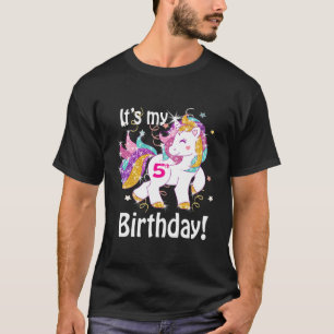 Kinder sein 5. Geburtstag Einhorn (5 Jahre alt Mäd T-Shirt