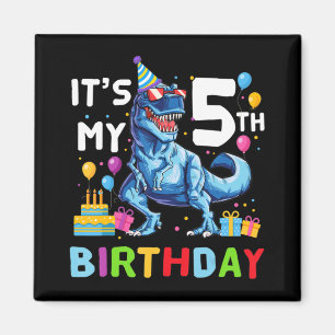 Kinder sein 5. Geburtstag Unicorn (5 Jahre alt Mäd Magnet