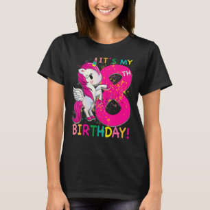 Kinder sein 8. Geburtstag Einhorn 8 Jahre alt Gebu T-Shirt