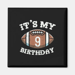 Kinder sein 9. Geburtstag American Football 9 Jahr Magnet