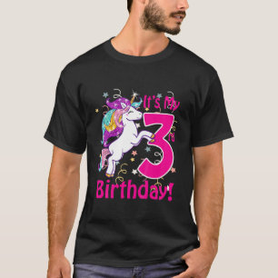 Kinder sein drittes Geburtstags Einhorn Themed Par T-Shirt