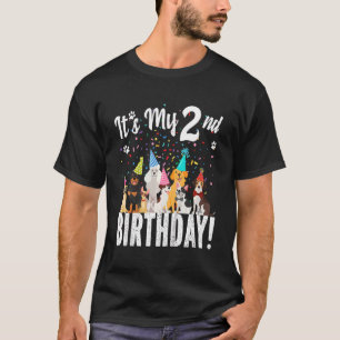 Kinder sein zweites Geburtstagskind mit Hunden T T-Shirt