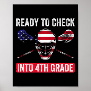 Kinder Shirts der 4. Klasse Jungen Lacrosse F Poster