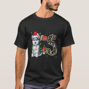 Kinder Siberian Husky Dog Weihnachtskids 5th Birth T-Shirt