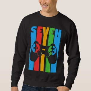 Kinder Siebte Kindergeburtstag Videospiele 7 Jahre Sweatshirt