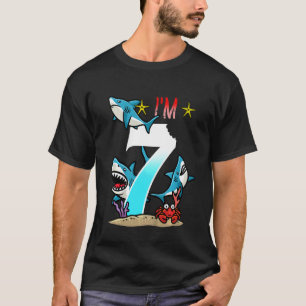 Kinder Siebter Geburtstag Haie Unterwasser Kinder  T-Shirt