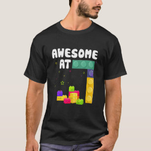 Kinder Siebtes Geburtstag Gebäude Blocksteine Phan T-Shirt