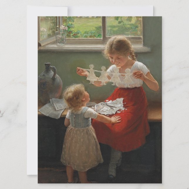 Kinder Silhouetten machen (Niedliche Kinder spiele Karte (Vorderseite)