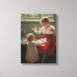 Kinder Silhouetten machen (Niedliche Kinder spiele Leinwanddruck