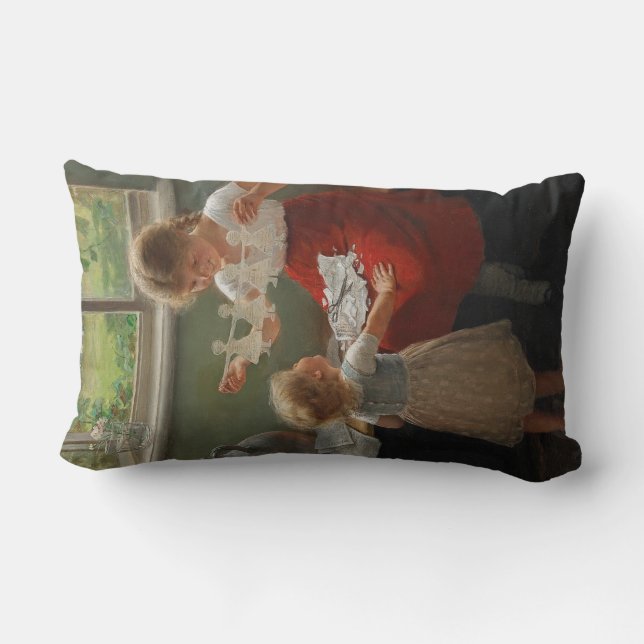 Kinder Silhouetten machen (Niedliche Kinder spiele Lendenkissen (Rückseite)