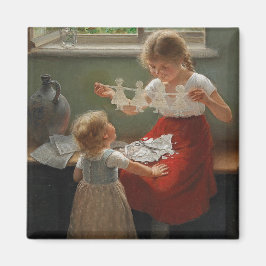 Kinder Silhouetten machen (Niedliche Kinder spiele Magnet