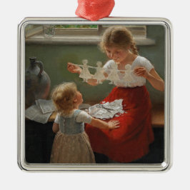 Kinder Silhouetten machen (Niedliche Kinder spiele Ornament Aus Metall