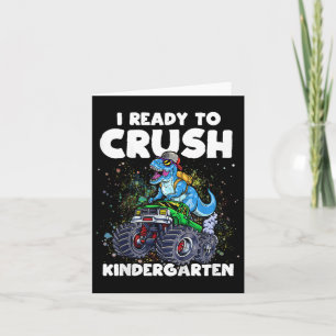 Kinder sind bereit, den Kindergarten-Monster-Lkw z Karte