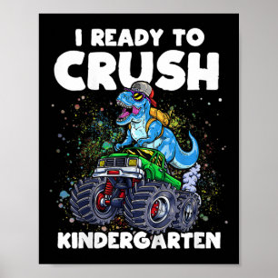 Kinder sind bereit, den Kindergarten-Monster-Lkw z Poster