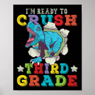 Kinder sind bereit, Dinosaurier der dritten Klasse Poster