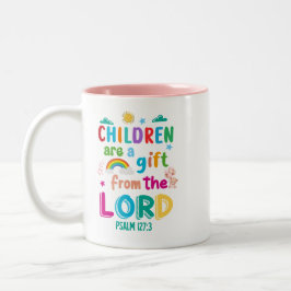"Kinder sind ein Geschenk" - Made-to-Order Pink Zweifarbige Tasse