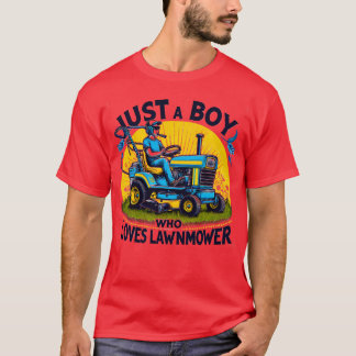 Kinder sind einfach ein Junge, der Rasenmäher lieb T-Shirt